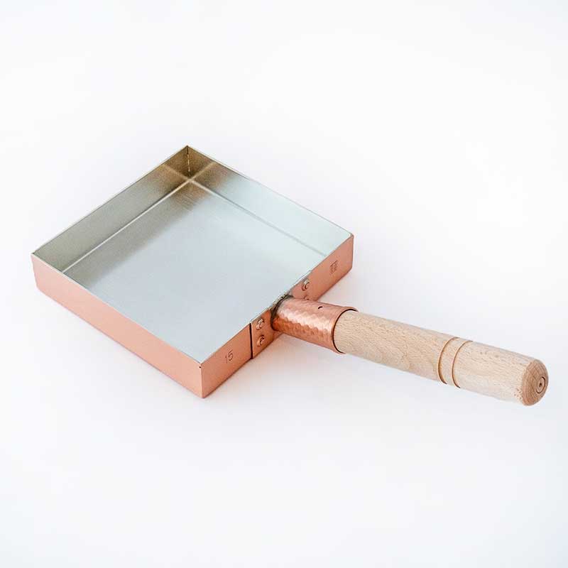 【10％OFF】工房アイザワ  銅製玉子焼器関東型15ｃｍ（正方形）