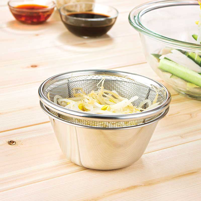 家事問屋 小分けステンレスボウル/ザルセット13ｃｍ